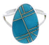 Southwest Sterling Silver Turquoise Inlay Ring Size 6-1/2 TX39206